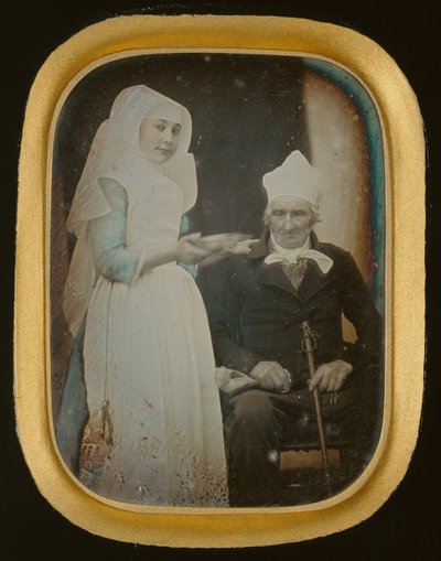 Inconnu, français - Sœur de charité servant un patient à l